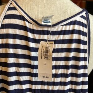 Old Navy Blue and White Striped Tank Top
